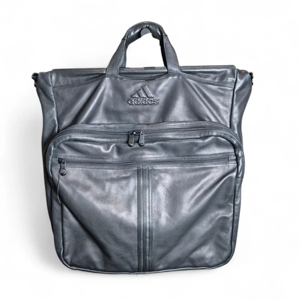 Adidas Leather Garment Bag Black Travel Suit Carrier Hanging Business‎ Luggage